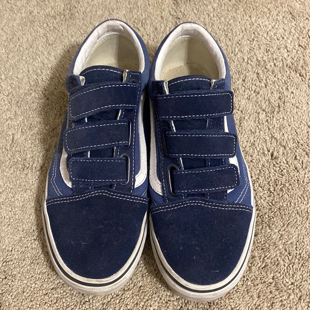 Navy Velcro Vans